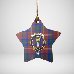 Clan Chisholm Hunting Modern Tartan Crest Star Ceramic Ornament ZU57 Chisholm Hunting Modern Tartan Tartan Christmas   