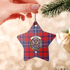 Clan Wishart Dress Tartan Crest Star Ceramic Ornament BS46 Wishart Dress Tartan Tartan Christmas   