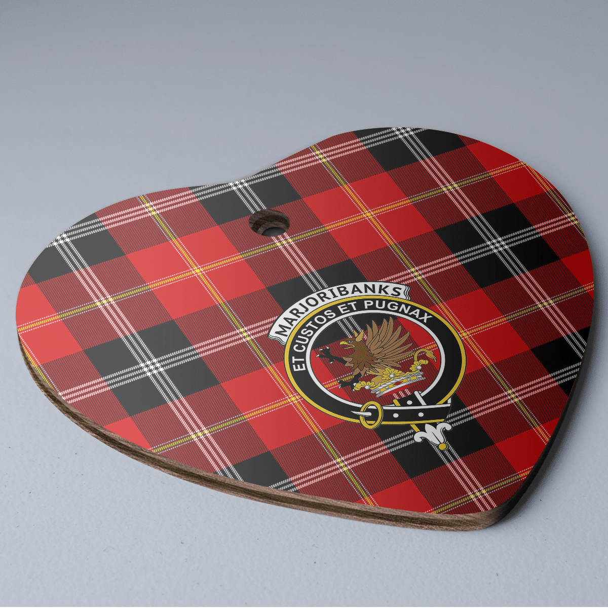 Clan Marjoribanks Tartan Crest Heart Ceramic Ornament WB41 Marjoribanks Tartan Tartan Christmas   