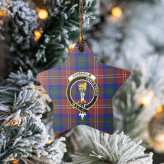 Clan Chisholm Hunting Modern Tartan Crest Star Ceramic Ornament ZU57 Chisholm Hunting Modern Tartan Tartan Christmas   