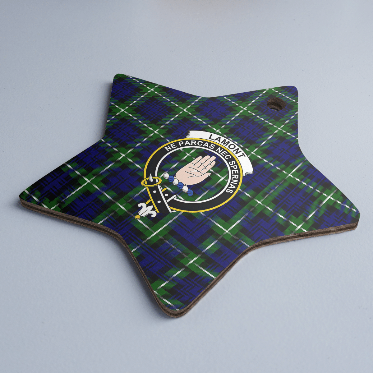 Clan Lamont Modern Tartan Crest Star Ceramic Ornament TB46 Lamont Modern Tartan Tartan Christmas   