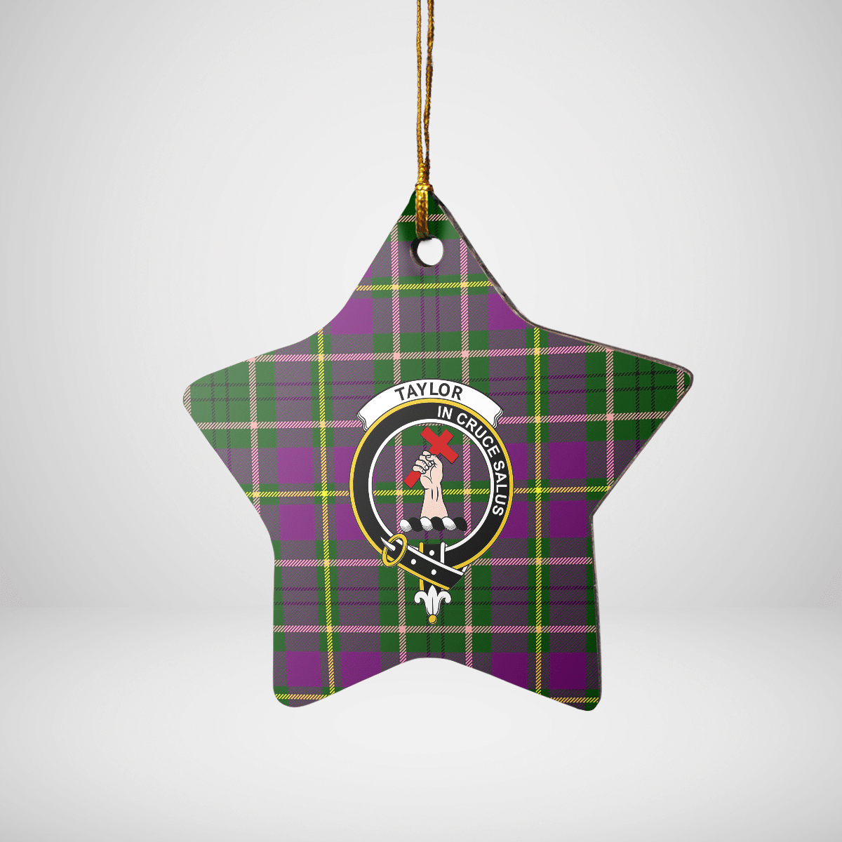 Clan Taylor Tartan Crest Star Ceramic Ornament MK87 Taylor Tartan Tartan Christmas   