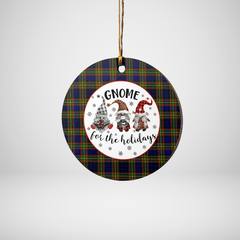 Clan Clelland Modern Tartan Tartan Crest Gnome Round Ceramic Ornament AY69 Clelland Modern Tartan Tartan Christmas   