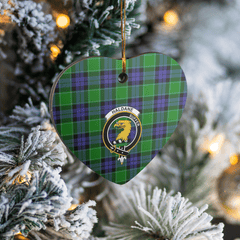 Clan Haldane 2 Tartan Crest Heart Ceramic Ornament OY46 Haldane 2 Tartan Tartan Christmas   