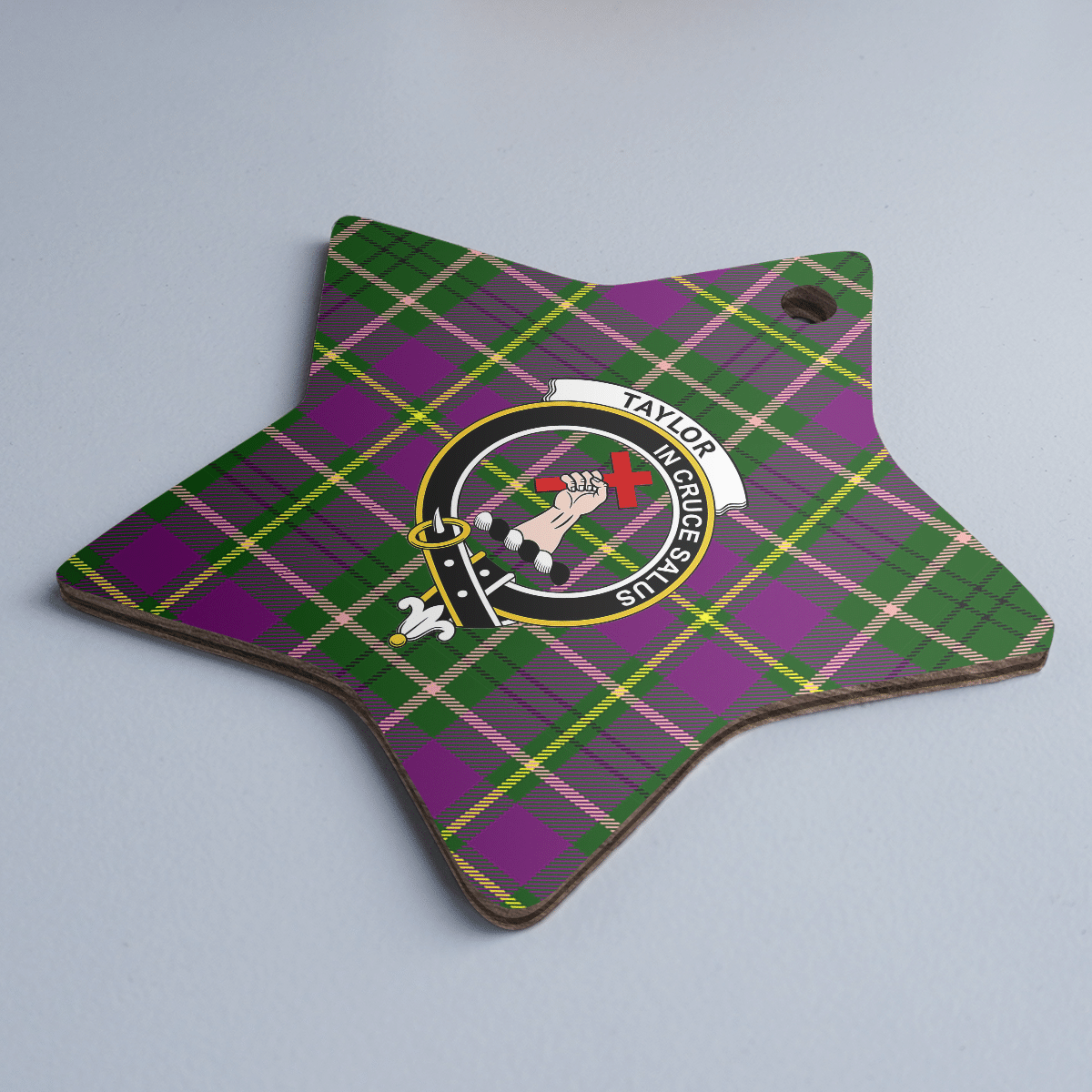 Clan Taylor Tartan Crest Star Ceramic Ornament MK87 Taylor Tartan Tartan Christmas   