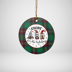 Clan Chisholm Hunting Ancient Tartan Tartan Crest Gnome Round Ceramic Ornament JF12 Chisholm Hunting Ancient Tartan Tartan Christmas   