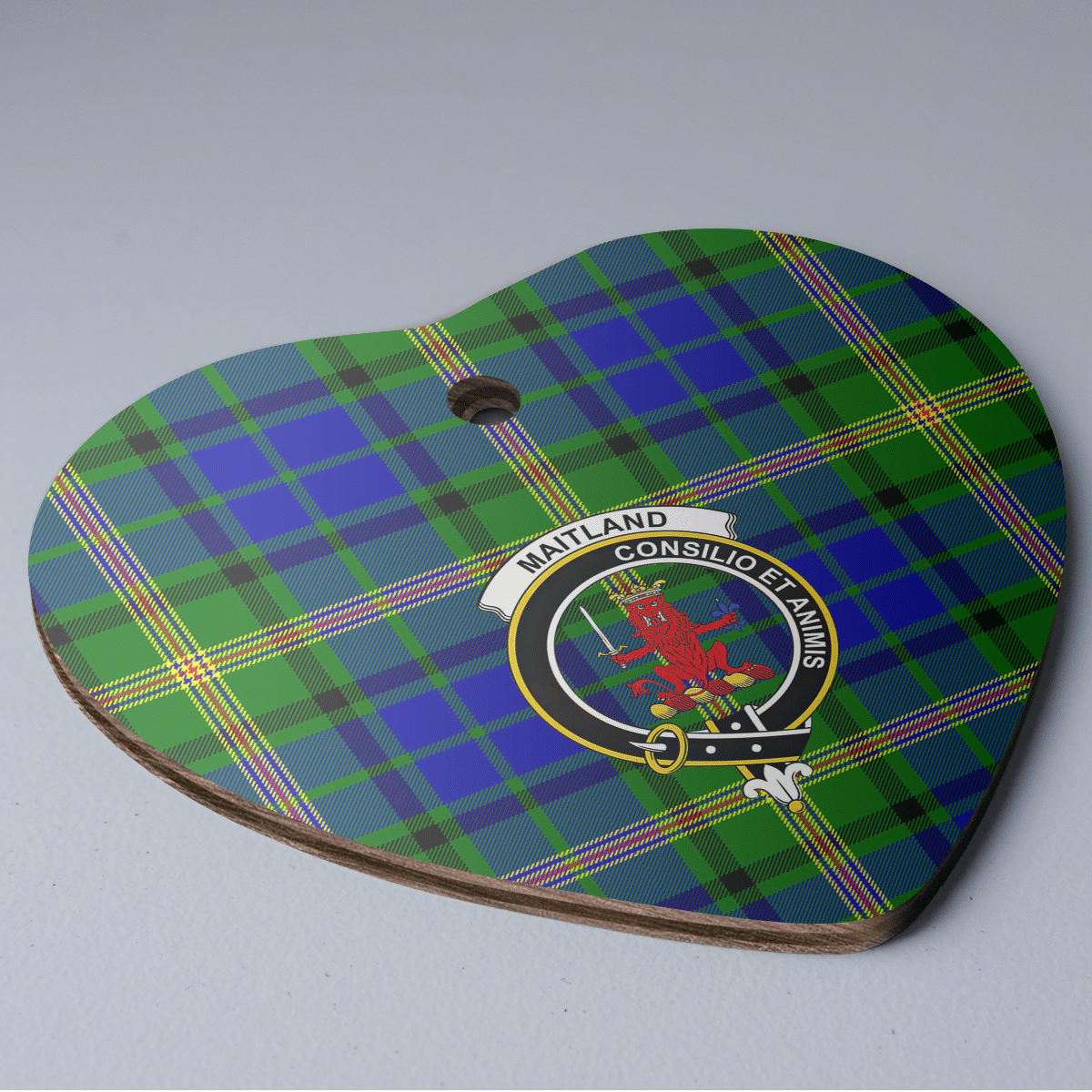 Clan Maitland Tartan Crest Heart Ceramic Ornament OH83 Maitland Tartan Tartan Christmas   