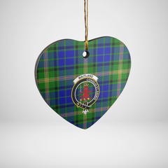 Clan Maitland Tartan Crest Heart Ceramic Ornament OH83 Maitland Tartan Tartan Christmas   