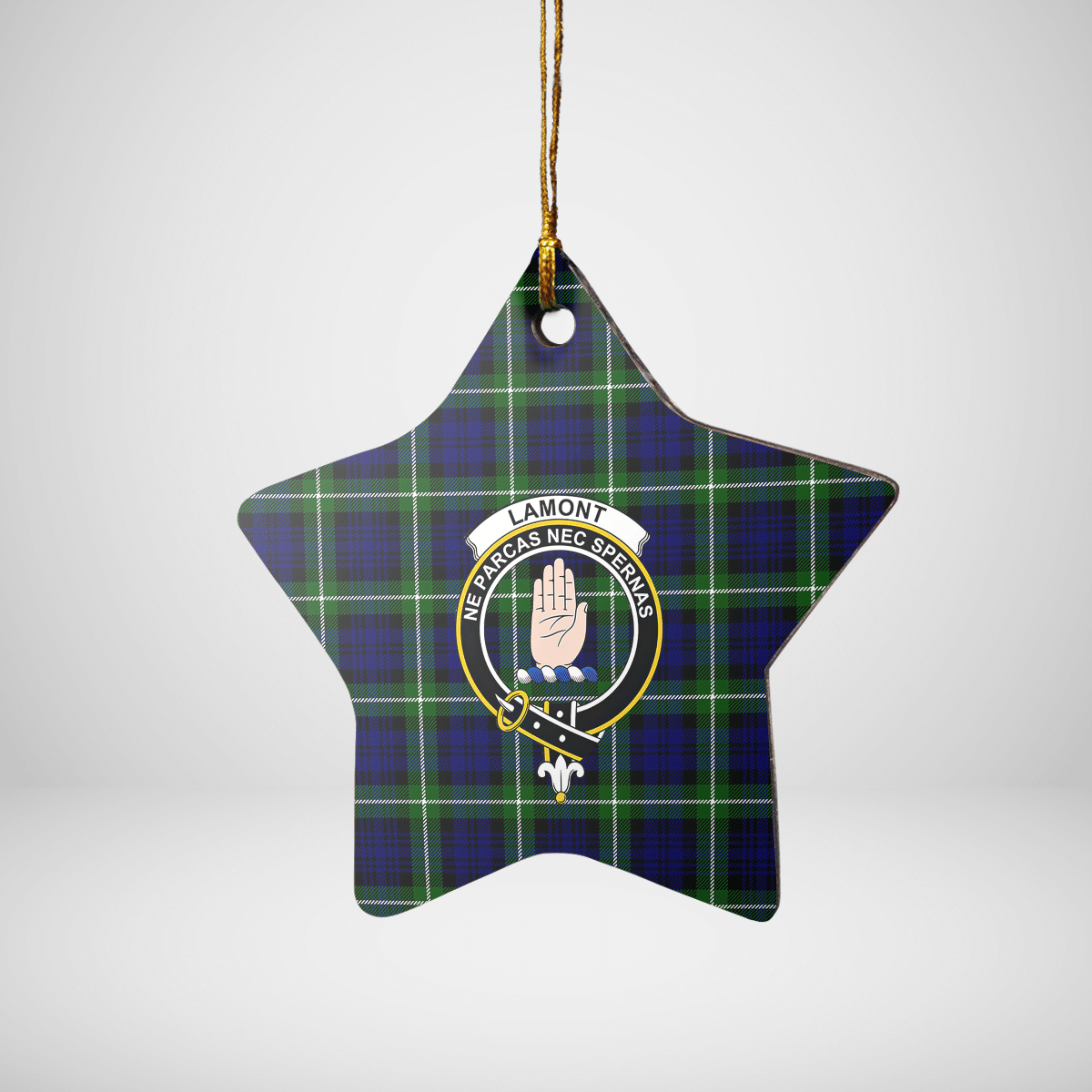 Clan Lamont Modern Tartan Crest Star Ceramic Ornament TB46 Lamont Modern Tartan Tartan Christmas   