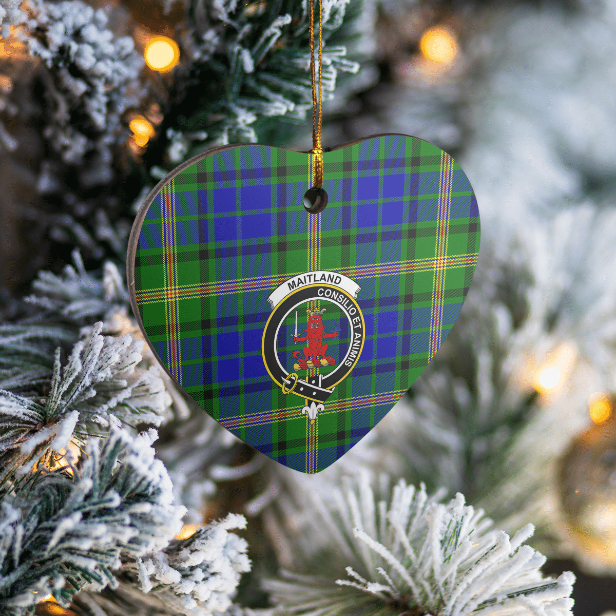 Clan Maitland Tartan Crest Heart Ceramic Ornament OH83 Maitland Tartan Tartan Christmas   