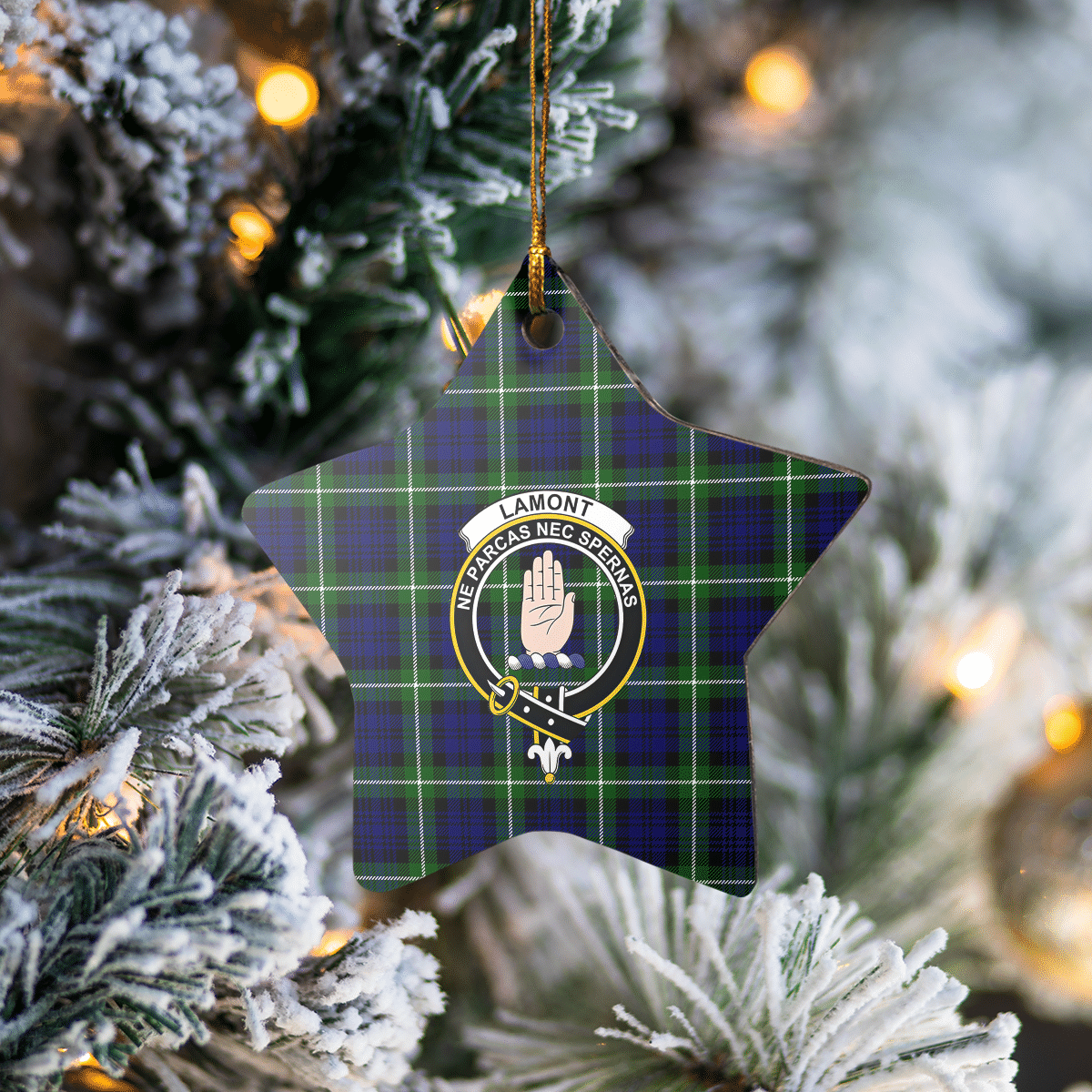 Clan Lamont Modern Tartan Crest Star Ceramic Ornament TB46 Lamont Modern Tartan Tartan Christmas   