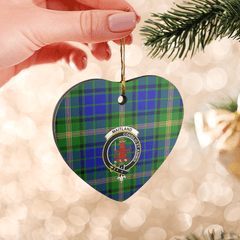 Clan Maitland Tartan Crest Heart Ceramic Ornament OH83 Maitland Tartan Tartan Christmas   