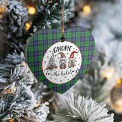 Clan Monteith Tartan Tartan Crest Gnome Heart Ceramic Ornament HV87 Monteith Tartan Tartan Christmas   