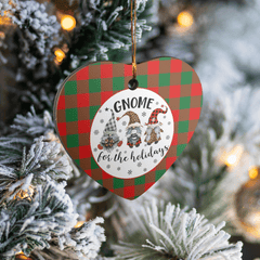 Clan Moncrieffe Tartan Tartan Crest Gnome Heart Ceramic Ornament AW96 Moncrieffe Tartan Tartan Christmas   