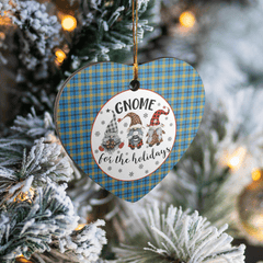 Clan Laing Tartan Tartan Crest Gnome Heart Ceramic Ornament PU50 Laing Tartan Tartan Christmas   