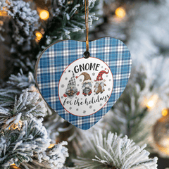 Clan Strathclyde District Tartan Tartan Crest Gnome Heart Ceramic Ornament QC16 Strathclyde District Tartan Tartan Christmas   