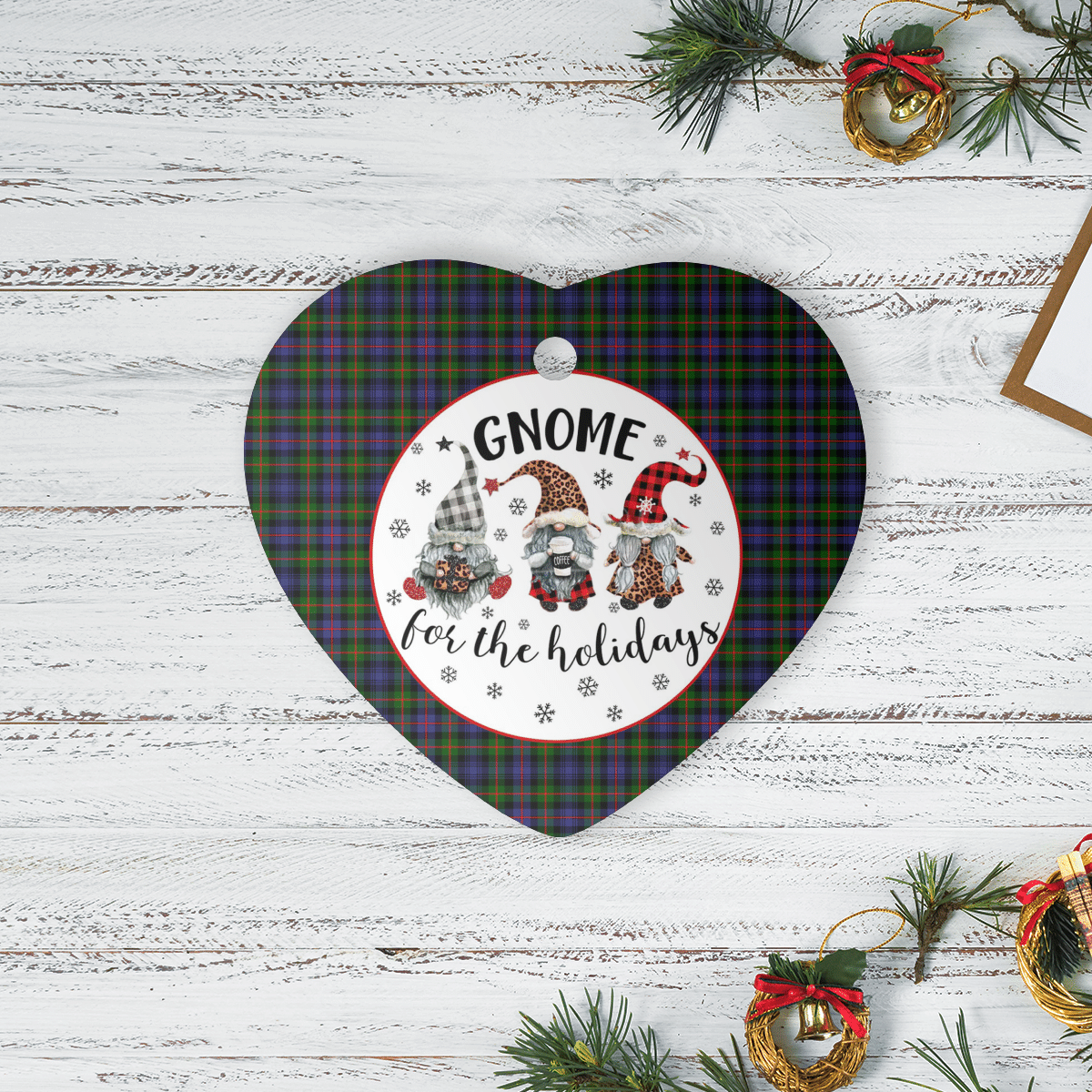 Clan Spalding Murray of Atholl Modern Tartan Tartan Crest Gnome Heart Ceramic Ornament LU97 Spalding Murray of Atholl Modern Tartan Tartan Christmas   