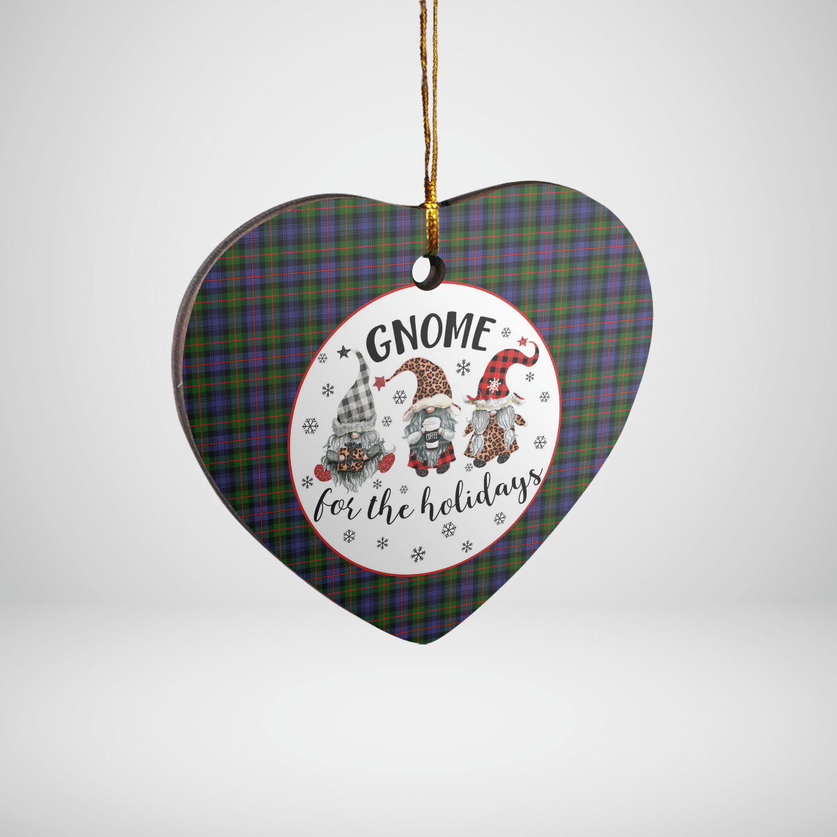 Clan Spalding Murray of Atholl Modern Tartan Tartan Crest Gnome Heart Ceramic Ornament LU97 Spalding Murray of Atholl Modern Tartan Tartan Christmas   