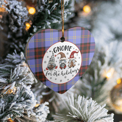 Clan Rutherford Tartan Tartan Crest Gnome Heart Ceramic Ornament GS79 Rutherford Tartan Tartan Christmas   