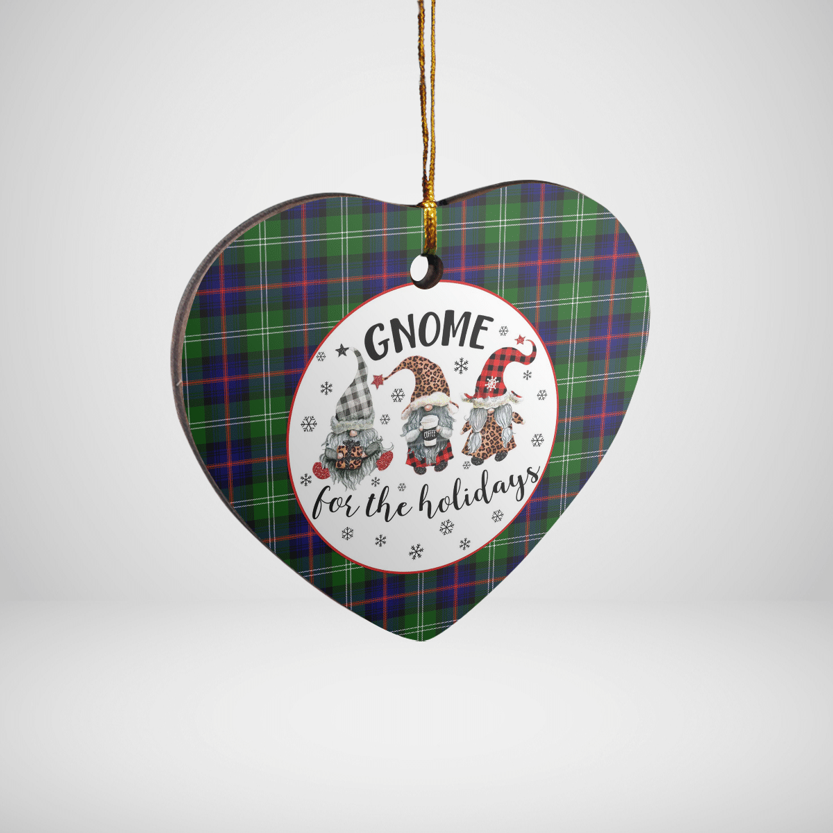 Clan Sutherland Modern Tartan Tartan Crest Gnome Heart Ceramic Ornament XS52 Sutherland Modern Tartan Tartan Christmas   