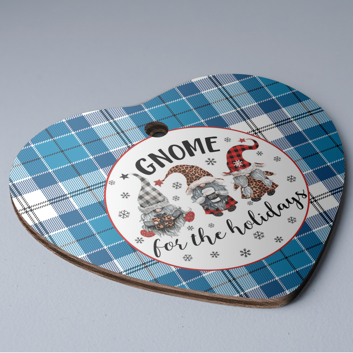 Clan Roberton Tartan Tartan Crest Gnome Heart Ceramic Ornament PJ22 Roberton Tartan Tartan Christmas   