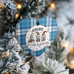 Clan Roberton Tartan Tartan Crest Gnome Heart Ceramic Ornament PJ22 Roberton Tartan Tartan Christmas   