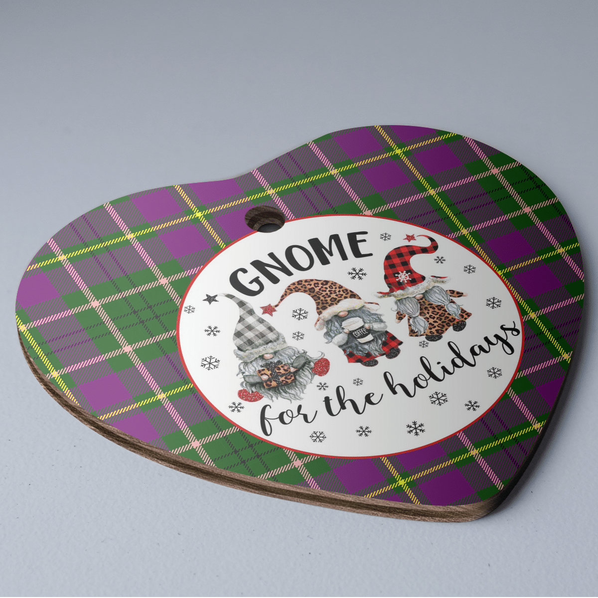 Clan Taylor Tartan Tartan Crest Gnome Heart Ceramic Ornament PP78 Taylor Tartan Tartan Christmas   