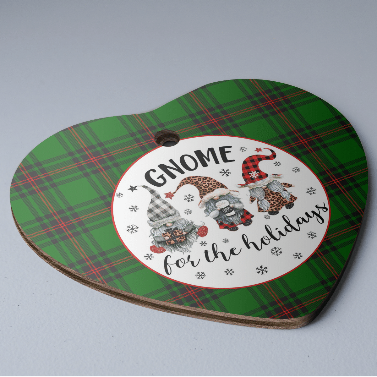 Clan Primrose (Fife) Tartan Tartan Crest Gnome Heart Ceramic Ornament KX74 Primrose (Fife) Tartan Tartan Christmas   