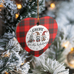 Clan Wemyss Modern Tartan Tartan Crest Gnome Heart Ceramic Ornament BV54 Wemyss Modern Tartan Tartan Christmas   