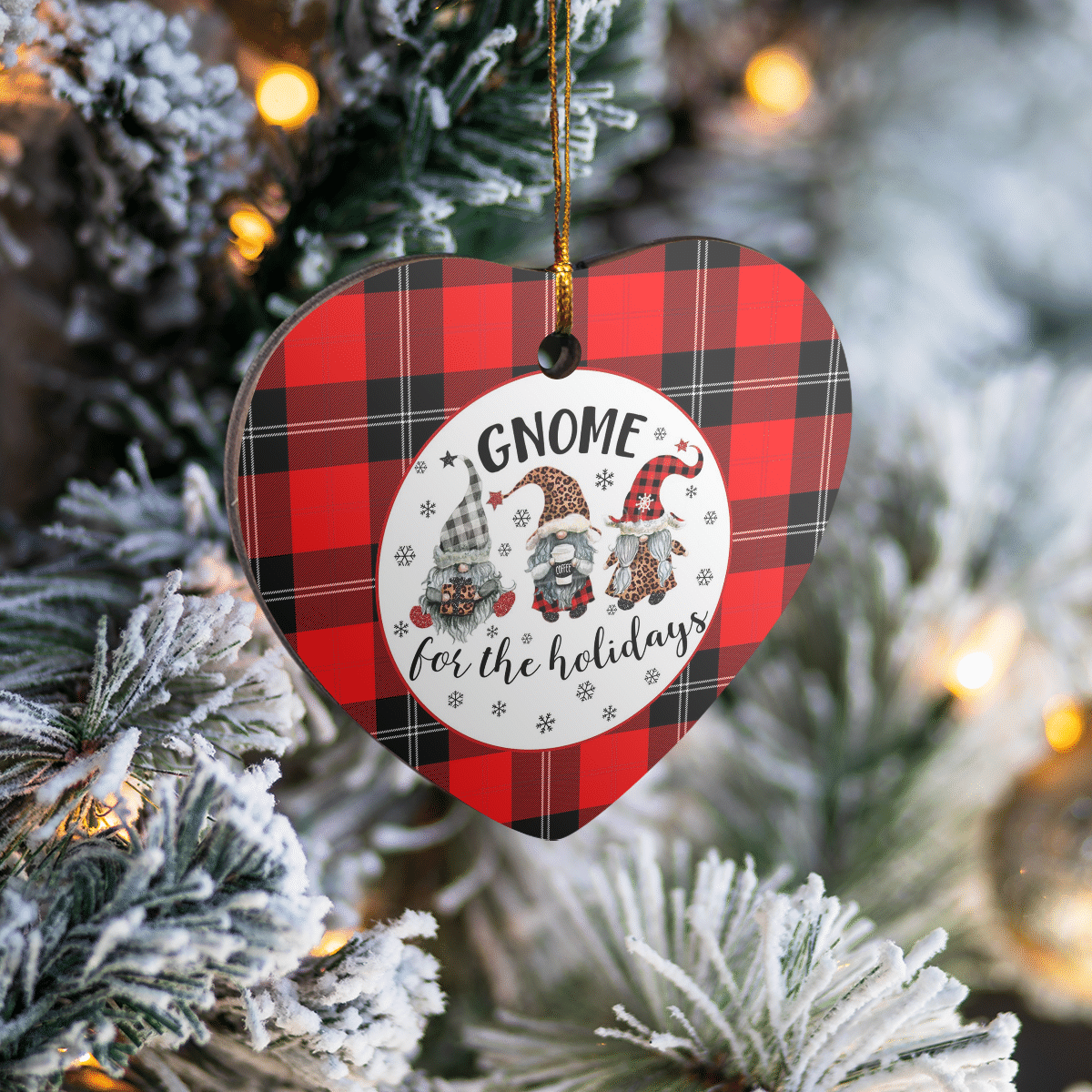 Clan Ramsay Modern Tartan Tartan Crest Gnome Heart Ceramic Ornament GQ10 Ramsay Modern Tartan Tartan Christmas   