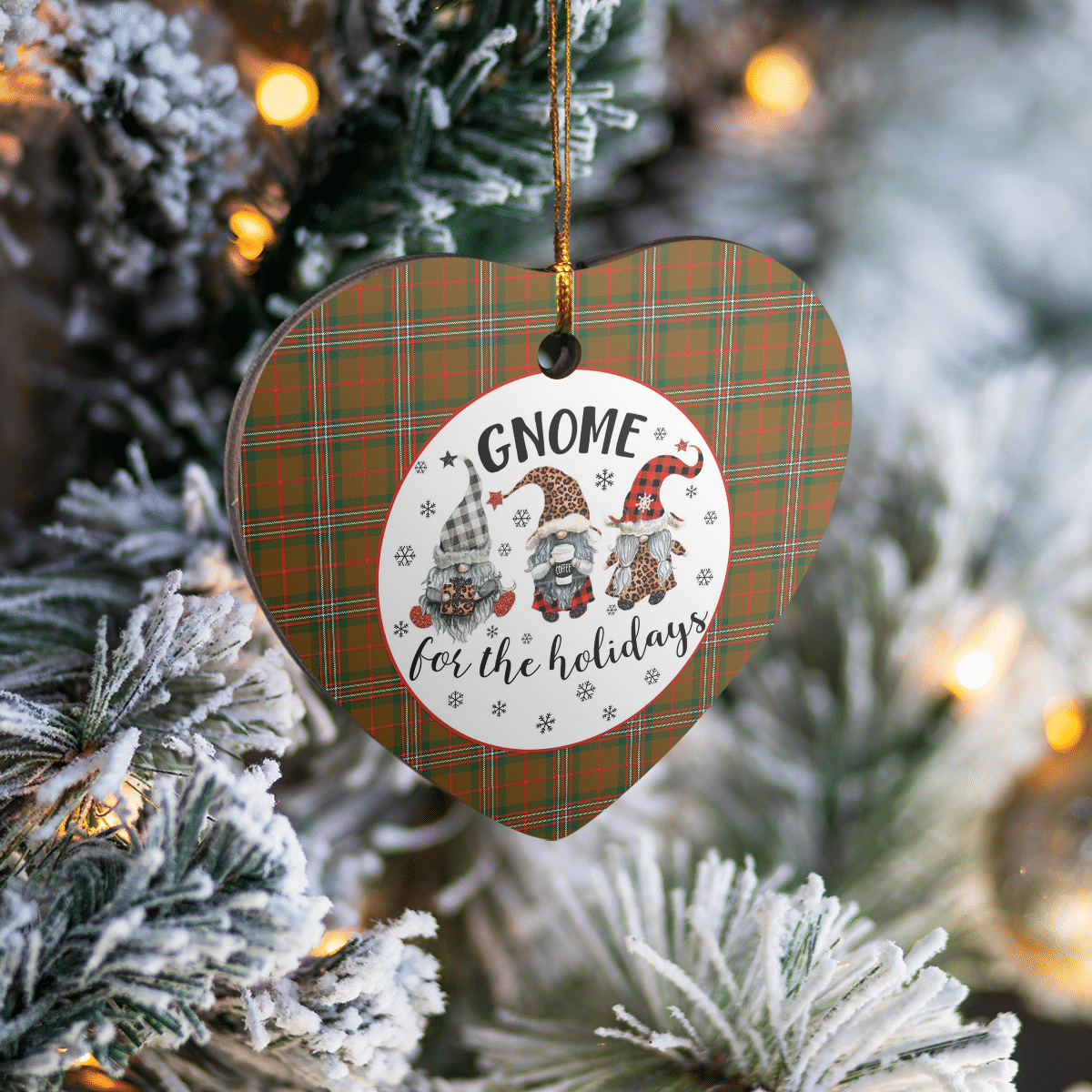 Clan Scott Brown Modern Tartan Tartan Crest Gnome Heart Ceramic Ornament OY41 Scott Brown Modern Tartan Tartan Christmas   