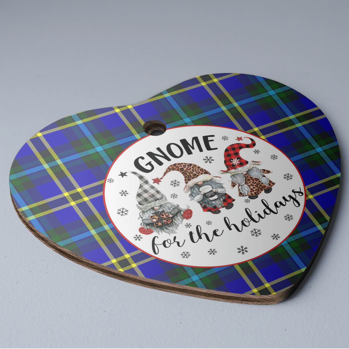 Clan Weir Modern Tartan Tartan Crest Gnome Heart Ceramic Ornament TF58 Weir Modern Tartan Tartan Christmas   