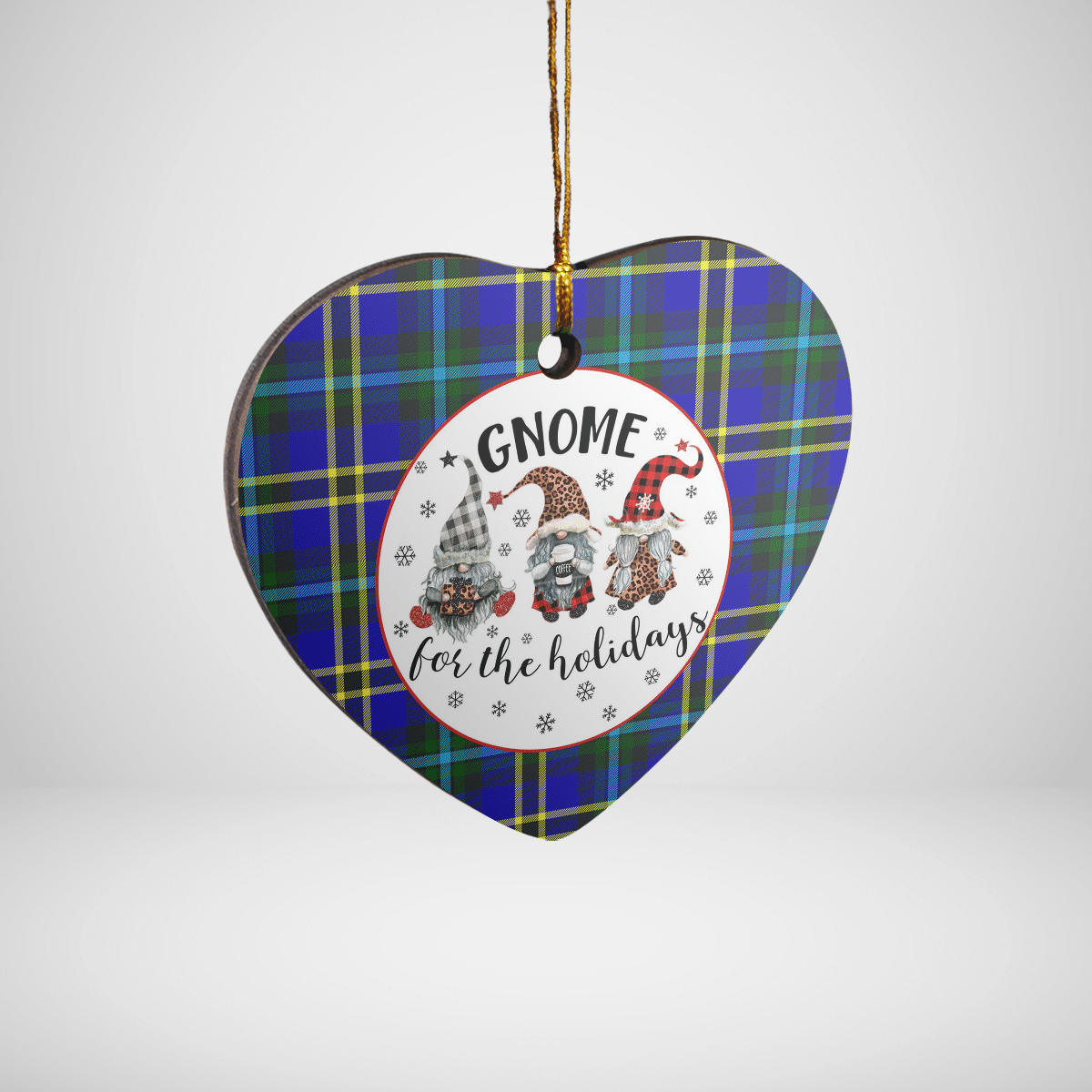 Clan Weir Modern Tartan Tartan Crest Gnome Heart Ceramic Ornament TF58 Weir Modern Tartan Tartan Christmas   