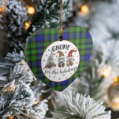 Clan Rollo Tartan Tartan Crest Gnome Heart Ceramic Ornament PZ18 Rollo Tartan Tartan Christmas   