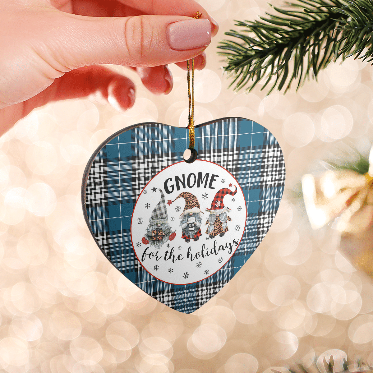 Clan Napier Modern Tartan Tartan Crest Gnome Heart Ceramic Ornament AZ29 Napier Modern Tartan Tartan Christmas   