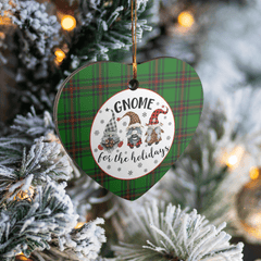 Clan Primrose (Fife) Tartan Tartan Crest Gnome Heart Ceramic Ornament IA30 Primrose (Fife) Tartan Tartan Christmas   