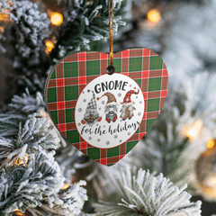 Clan Pollock Modern Tartan Tartan Crest Gnome Heart Ceramic Ornament MZ50 Pollock Modern Tartan Tartan Christmas   