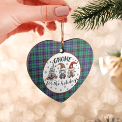 Clan Stevenson Tartan Tartan Crest Gnome Heart Ceramic Ornament PX28 Stevenson Tartan Tartan Christmas   