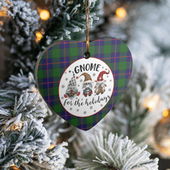 Clan Shaw Modern Tartan Tartan Crest Gnome Heart Ceramic Ornament PE65 Shaw Modern Tartan Tartan Christmas   