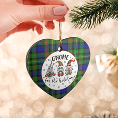 Clan Rollo Tartan Tartan Crest Gnome Heart Ceramic Ornament PV76 Rollo Tartan Tartan Christmas   