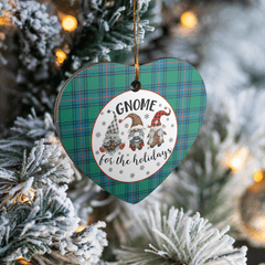 Clan Shaw Ancient Tartan Tartan Crest Gnome Heart Ceramic Ornament LK95 Shaw Ancient Tartan Tartan Christmas   