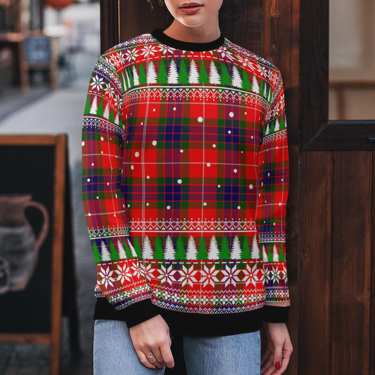 Clan Fraser Modern Tartan Christmas Ugly Sweater LW60 Fraser Modern Tartan Tartan Ugly Sweater   