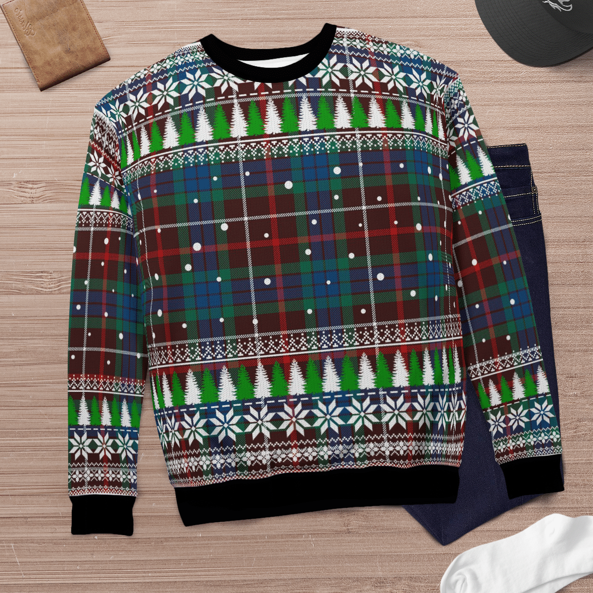 Clan Fraser Hunting Ancient Tartan Christmas Ugly Sweater DM45 Fraser Hunting Ancient Tartan Tartan Ugly Sweater   