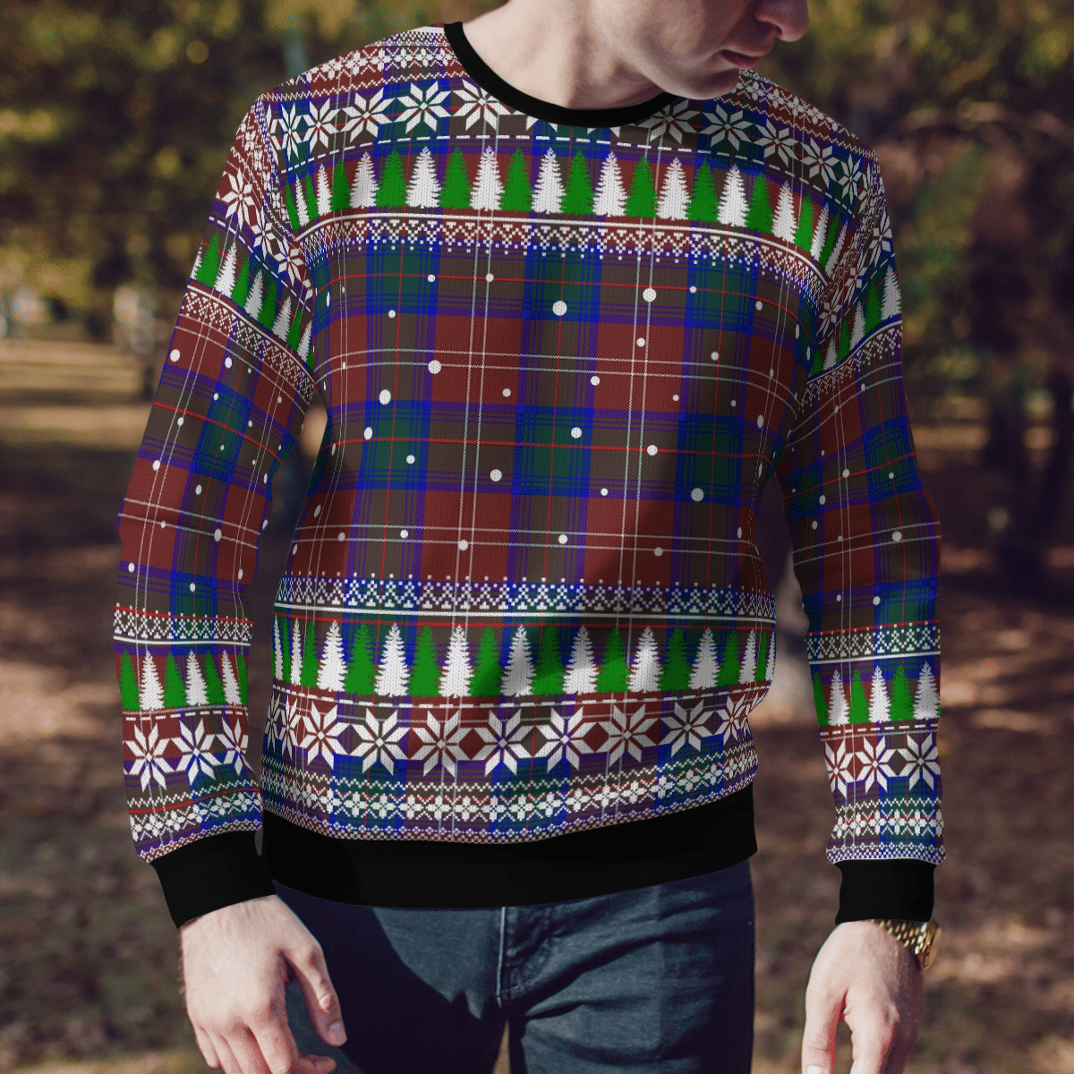 Clan Chisholm Hunting Modern Tartan Christmas Ugly Sweater BJ61 Chisholm Hunting Modern Tartan Tartan Ugly Sweater   