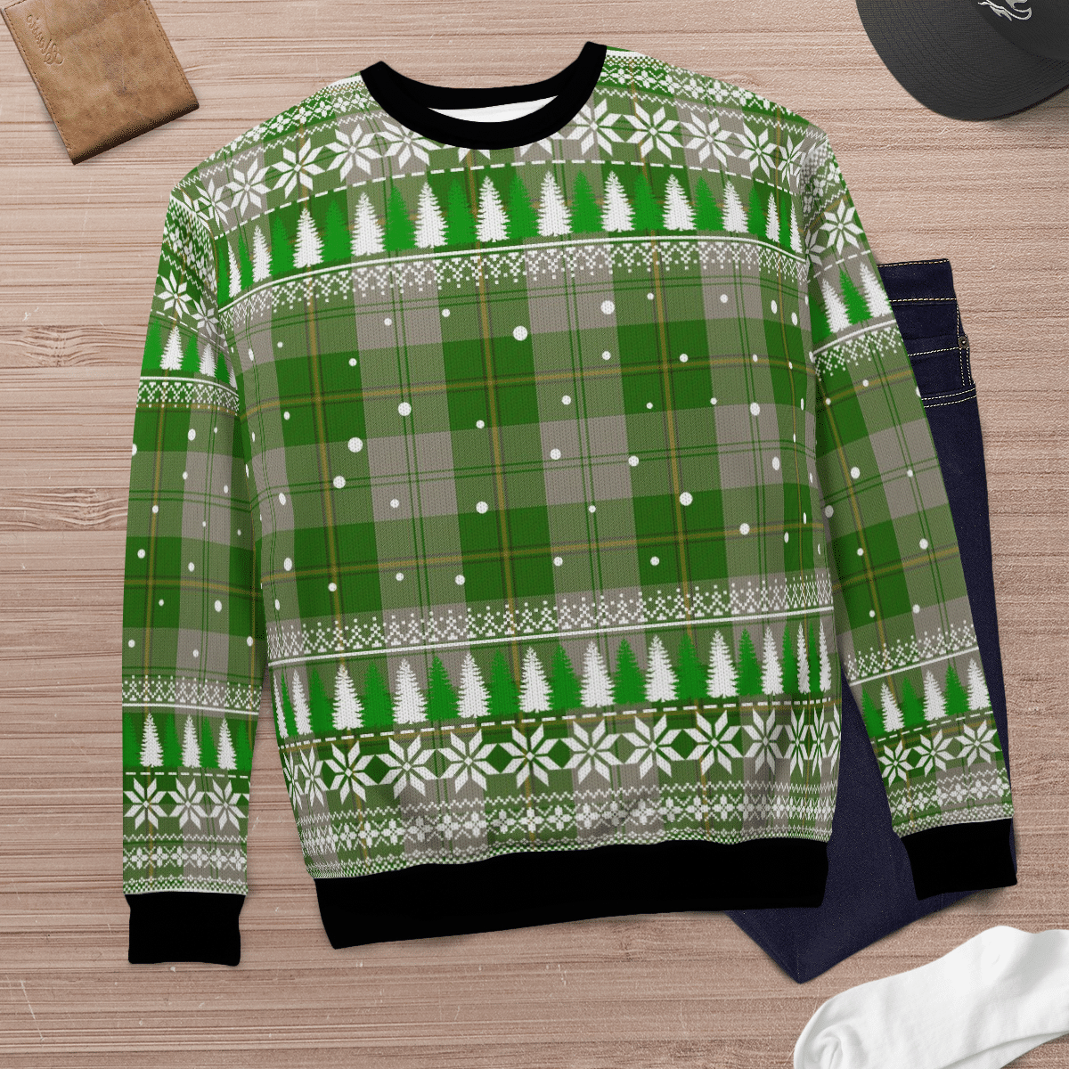 Clan Cunningham Dress Green Dancers Tartan Christmas Ugly Sweater SP64 Cunningham Dress Green Dancers Tartan Tartan Ugly Sweater   