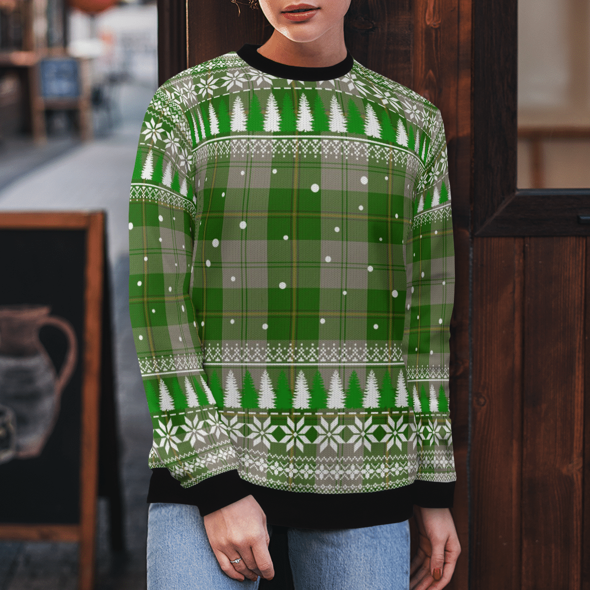 Clan Cunningham Dress Green Dancers Tartan Christmas Ugly Sweater SP64 Cunningham Dress Green Dancers Tartan Tartan Ugly Sweater   