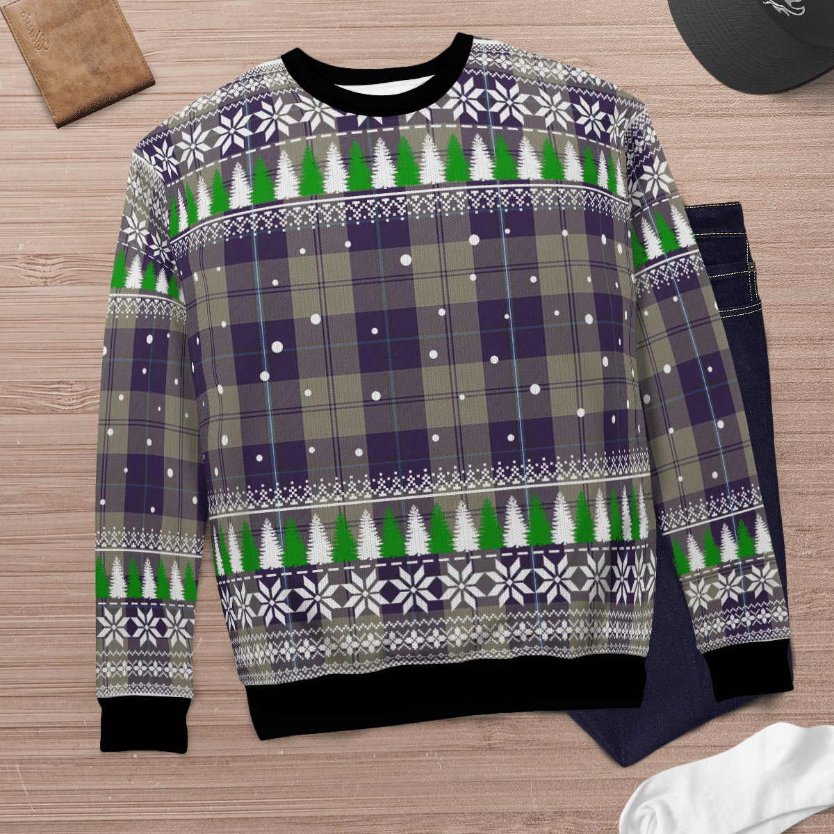 Clan Cunningham Dress Blue Dancers Tartan Christmas Ugly Sweater IW60 Cunningham Dress Blue Dancers Tartan Tartan Ugly Sweater   