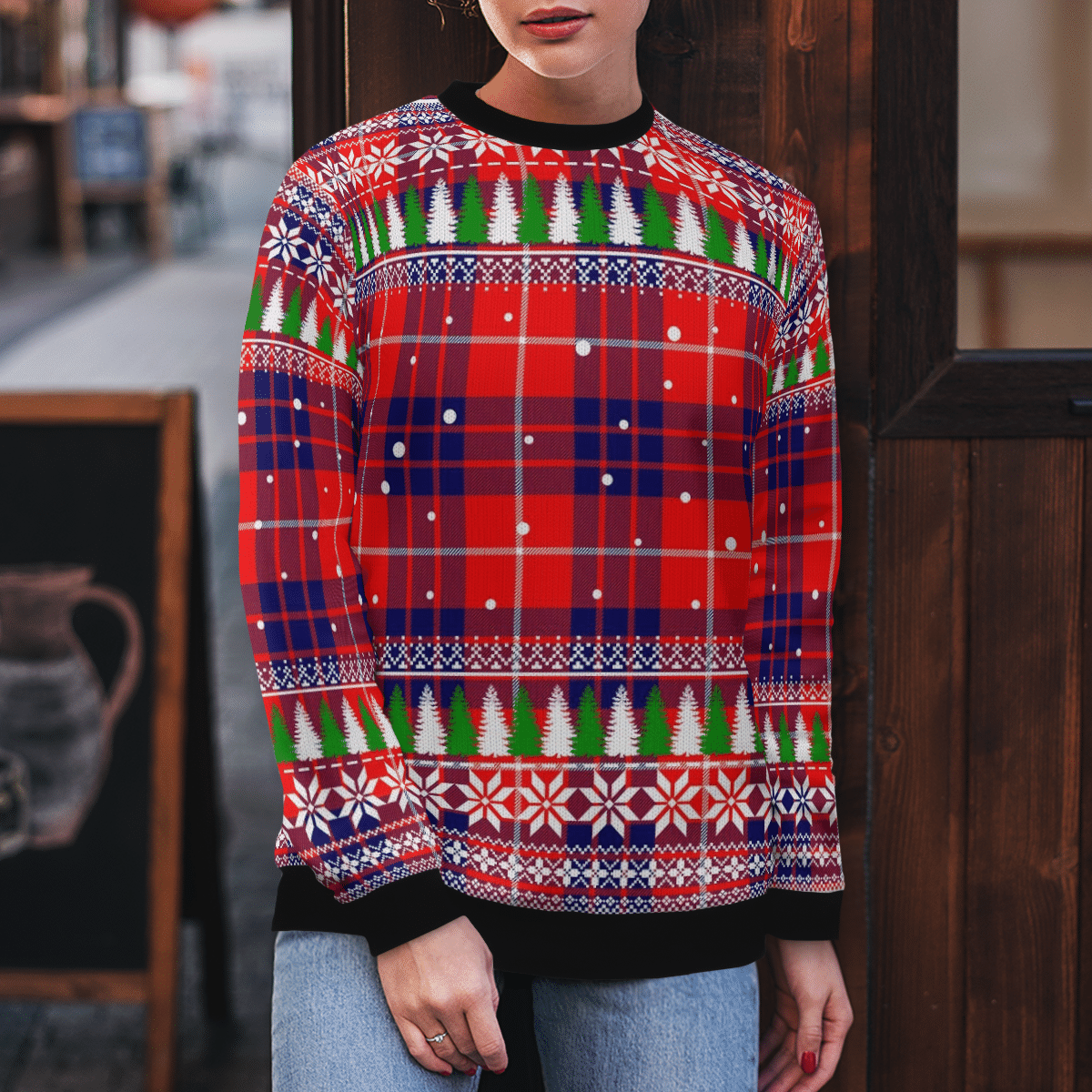 Clan Hamilton Modern Tartan Christmas Ugly Sweater JC70 Hamilton Modern Tartan Tartan Ugly Sweater   