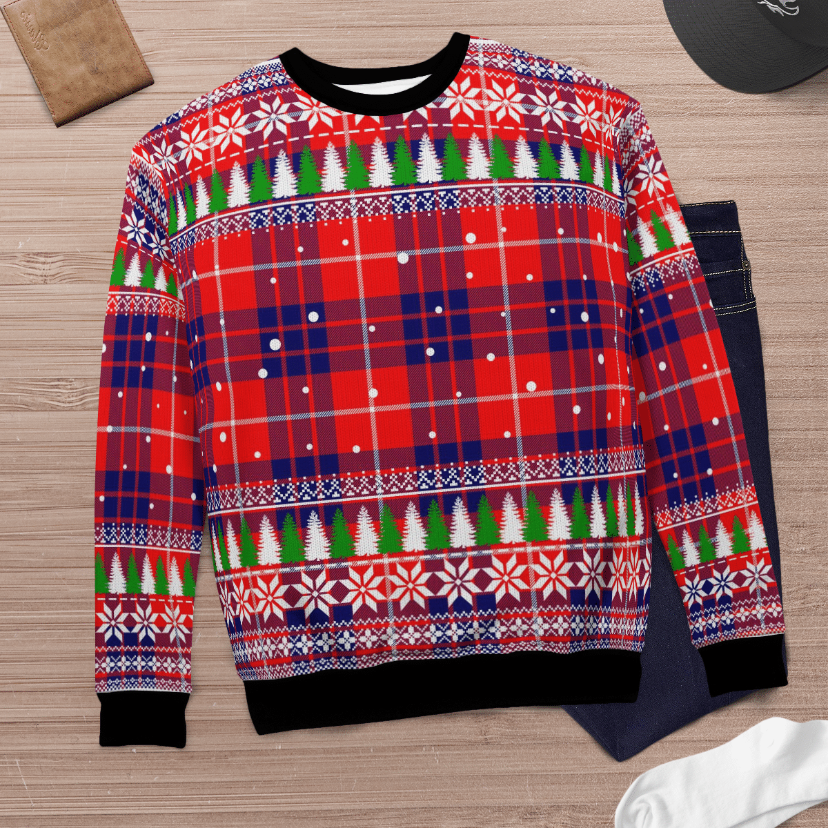 Clan Hamilton Modern Tartan Christmas Ugly Sweater JC70 Hamilton Modern Tartan Tartan Ugly Sweater   