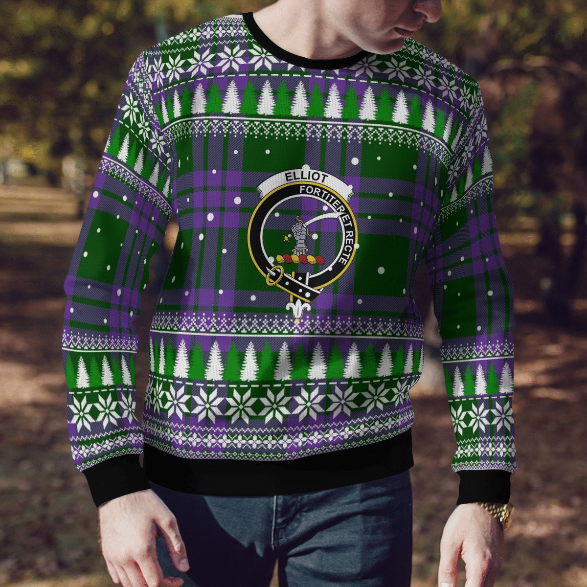 Clan Elphinstone Tartan Christmas Ugly Sweater JQ80 Elphinstone Tartan Tartan Ugly Sweater   